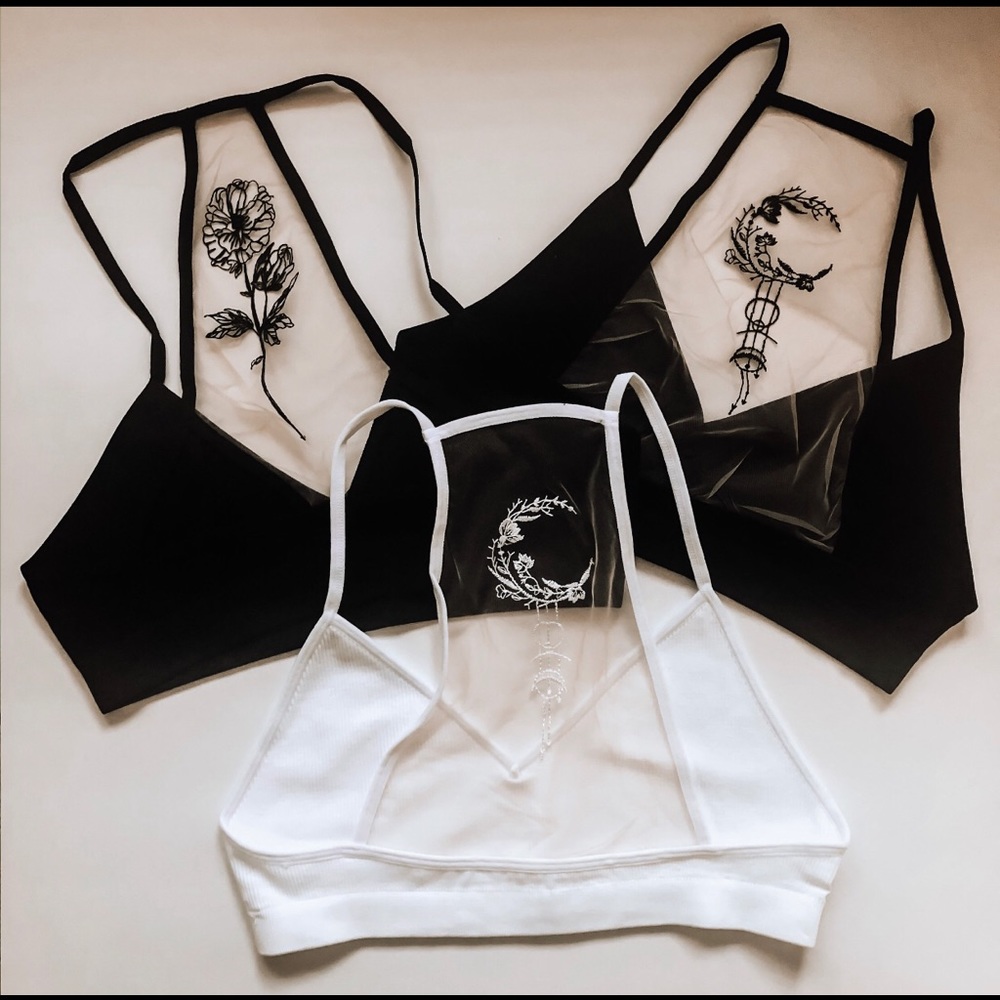 Black Flower Bralette